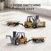 1/64 Full Proportional RC Forklift Toy,8 Channel 2 Mode Mini Remote Control Forklift Truck,2 in 1 Transformable Lift Fork Hook Age3+