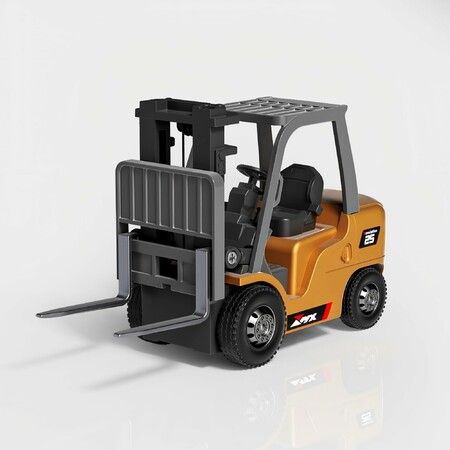 1/64 RC Forklift Toy 7 Channel 2 Mode Mini Remote Control Forklift Truck with Rechargeable Battery,2 in 1 Transformable Lift Fork & Hook Age3+