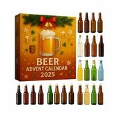 Beer Lover's Christmas Advent Calendar Box Set 2D Flat Festive Holiday Countdown Calendar with 24 Unique Surprise Gifts Themed Party Box