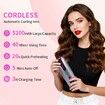 Cordless Automatic Rotating Curling Iron, 5200mAh USB Rechargeable Beach Wave Curler with U-Shape Anti-Tangle Barrel, for Long Hair