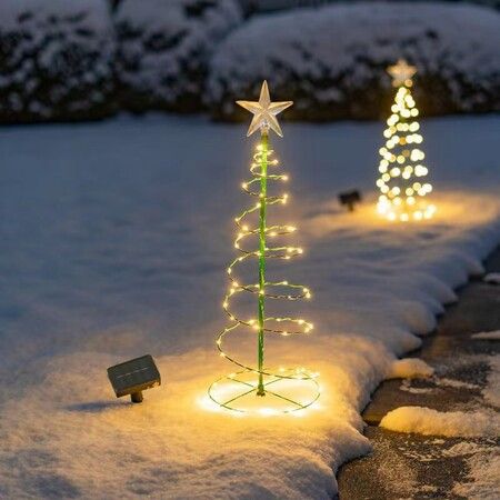 120cm Solar LED Warm Light Large Iron Christmas Tree Ideal For Outdoor Christmas Decorations And Festive Events