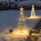 120cm Solar LED Warm Light Large Iron Christmas Tree Ideal For Outdoor Christmas Decorations And Festive Events