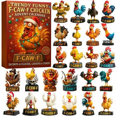 2026 Chicken Advent Calendar  24 Days Countdown Gift Box Cute Toy Ornaments Holiday Gift Christmas decoration