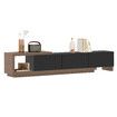Extendable TV Stand Unit Storage Cabinet Entertainment Centre Console Table Bench 3 Drawers Walnut and Black