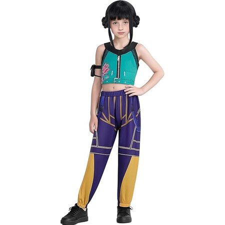 Halloween Demon Costumes Pop Singer Cosplay Embroidery Coat Top Shorts Costume Dance Stage Outfit Size 120cm
