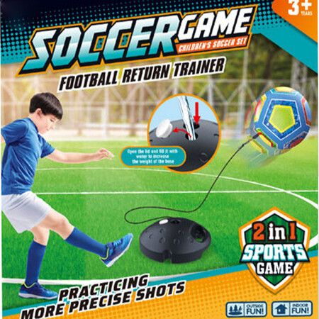 Football Rebound Training Kit  Diameter 18cm Ball With Elastic Return Rope Outdoor Garden Family Kick Practice Christmas Holiday Present