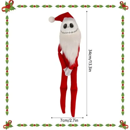 34cm Christmas Skull Elf Behaving Badly Plush Toy Elfette Novelty Long Bendy Naughty Girl Christmas Doll COL.Red