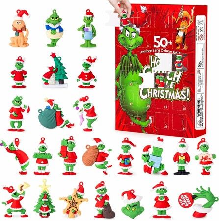 Christmas Grinch Advent Calendar 2026  Countdown Calendars 24 Days  Hanging Pendant Xmas Surprises 24 Collectible toys