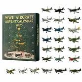 WWII Aircraft Advent Calendar,24 Mini Warbirds Christmas Countdown Calendar with Fighter Planes,Bombers & Historical Aircraft Models