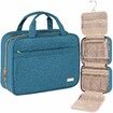 Travel Toiletry Bag for women,Portable Hanging Organizer for Full-Sized Shampoo,Conditioner,Brushes Set,Makeup Accessories,Blue