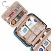 Travel Toiletry Bag for women,Portable Hanging Organizer for Full-Sized Shampoo,Conditioner,Brushes Set,Makeup Accessories,Blue