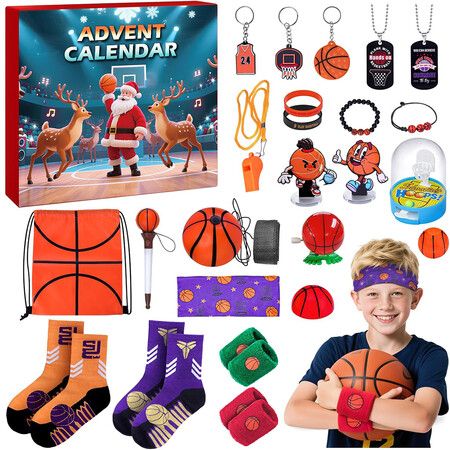 Advent Calendar 2025 Sport for Teen Boys Girls Teenagers Basketball Christmas Countdown Gifts Accessories and Decorations Stocking Stuffers