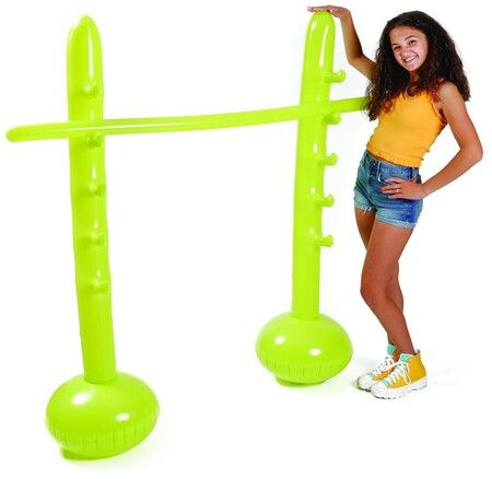 Inflatable Limbo Game 145 130cm Height Summer Water Beach Fun Adjustable Beach Birthday Hawaiian Pool Christmas Birthday Gift COL Green