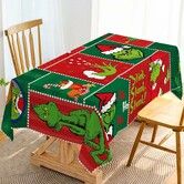 140×220CM Christmas Tablecloth Merry Xmas Winter Holiday Party Decoration Rectangular Kitchen Dining Room Home Decor