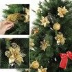 24 PCS Golden Flower Christmas Tree Decorations Ideal For Christmas Tree Decorations And Festive Events