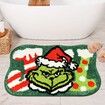 Christmas Bathroom Rugs, Green Christmas Rug for Bathroom Decor, Xmas Bath Mat, Soft Non Slip Washable Bath Rug(80X120 CM)