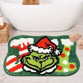 Christmas Bathroom Rugs, Green Christmas Rug for Bathroom Decor, Xmas Bath Mat, Soft Non Slip Washable Bath Rug(60*90 CM)