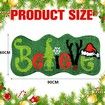 Believe Christmas Runner Rug Lime Green Red Bathroom Rug Indoor Christmas Decorations Washable Xmas Bath Mat for Bathroom Bedroom-60*90cm