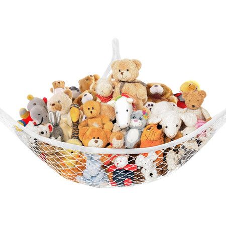 Stuffed Animal Net Hammock for Plushie Toys,Stuffed Animal Hammock Corner for Kids Room Decor,Ideas for Organizing Stuffy Collection,1 Pack,White