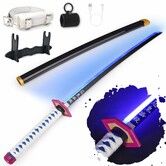 Light Up Sword,101cm 40 Inches Rechargeable Plastic Replica with Belt & Stand,Sword with Original Texture Giyu