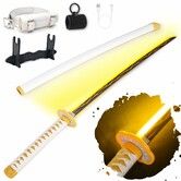 Light Up Sword,101cm 40 Inches Rechargeable Plastic Replica with Belt & Stand,Sword with Original Texture Agatsuma Zenitsu