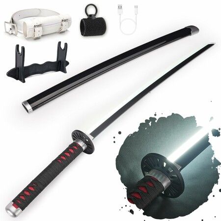 Light Up Sword,101cm 40 Inches Rechargeable Plastic Replica with Belt & Stand,Sword with Original Texture Kamado Tanjiro