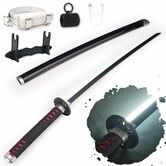Light Up Sword,101cm 40 Inches Rechargeable Plastic Replica with Belt & Stand,Sword with Original Texture Kamado Tanjiro
