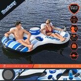 Bestway Floating Island Pool Float Tubes 2 Man River Tube Water Raft Inflatable Watersport Rapid Rider Double Innertube Lake Lounger with Cooler