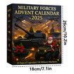 Armed Forces Advent Calendar 2025, with 24 Days Army Machines 2D Ornaments, Army Forces Countdown Calendar for Christmas