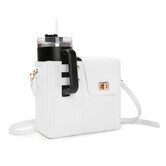 Portable Outdoor Water Cup Storage Crossbody Bag with Water Bottle Holder,Water Bottle Crossbody Bag,Purse For Women Color White