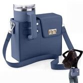 Portable Outdoor Water Cup Storage Crossbody Bag with Water Bottle Holder,Water Bottle Crossbody Bag,Purse For Women Color Blue