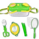 5 PCS Bug Catching Kit with Bug Collector Toy Bugs Butterfly Net Insect Catcher Tweezers, Outdoor Explorer Kit for Boys and Girls (Green)
