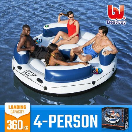 Bestway Floating Pool Giant Island Party Raft Swim Platform Inflatable Tube 4 Persons 239cm