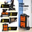 Folding Hand Truck Dolly Luggage Utility Cart Shopping Trolley Collapsible Foldable 2 Baskets Moving Grocery Office Gym Tennis Ball Camping 4 Wheels