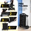 Folding Trolley Hand Truck Dolly Luggage Shopping Utility Cart Collapsible Foldable 2 Baskets for Office Moving Grocery Tennis Ball Camping 4 Wheels