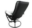 Comfortable PU Leather Recliner Chair with Footstool Ottoman & Powder-Coated Base - Black