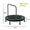 40 Inch Folding Trampoline with U-shaped handrail Green Home Fitness Bouncer Indoor and Outdoor Bungee Training Equipment Men Women Children Portable