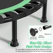 40 Inch Folding Trampoline with U-shaped handrail Green Home Fitness Bouncer Indoor and Outdoor Bungee Training Equipment Men Women Children Portable
