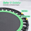40 Inch Folding Trampoline with U-shaped handrail Green Home Fitness Bouncer Indoor and Outdoor Bungee Training Equipment Men Women Children Portable