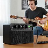 Electric Guitar Amplifier 10W Bluetooth Portable Desktop Mini Practice Amp Speaker Clean Drive Channel Headphone AUX Jack Battery Power Rechargeable