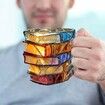 Painted Book Mug, Novelty 3d Painted Books Coffee Mug, Unique Colorful Resin Books Stack Coffee Cup, Collection Gifts For Readers