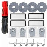 Replacement Part Accessories Kit for Roborock Qrevo Curv/Qrevo Edge/Qrevo EdgeC/Qrevo S5V/ Curv S5X/ Qrevo S5X/ Edge S5A Robot Vacuum Cleaner Dual Main Brush,6 Side Brush,4 mop pad,4 Dust Bag,4 Filter