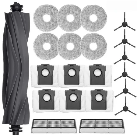 Accessory Set for Dreame L10s Pro Ultra Heat Robot Vacuum Cleaner, Saprdii 6 Dust Bags, 6 Mop Wipes, 1 Main Brush, 2 Filters, 6 Side Brushes, Replacement Parts Robot Vacuum Cleaner Accessories