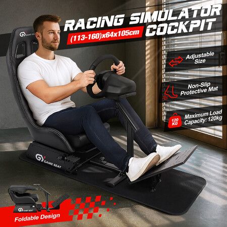 Racing Simulator Cockpit Wheel Stand Sim Steering Chair Gaming Foldable Adjustable Seat Logitech Thrustmaster MOZA PXN SIMAGIC Xbox PS4 PS5 Accessory