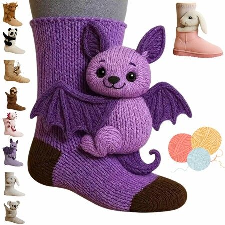Animal Socks,3D Knit Animal Sloth Socks for women,Cute Plush Animals Hug Sock,Long Stocking Sock for Christmas Gifts