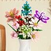 24 Days Advent Calendar Flower Bouquet Building Block Christmas Countdown Calendar,Artificial Wildflower Botanical Collection