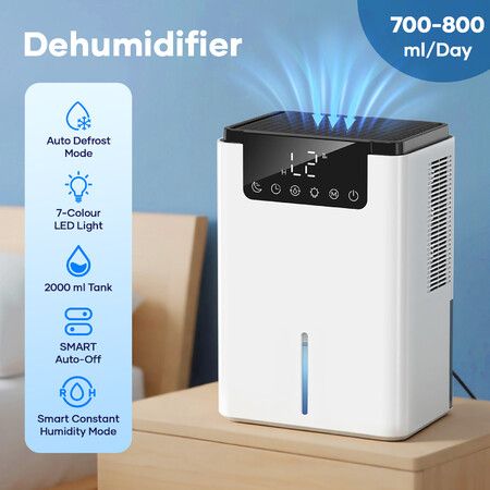 2000ml Dehumidifier Air Dryer Portable Moisture Absorber Quiet Home Humidity Trap Bathroom Bedroom Closet Car Dehumidification System with LED Light