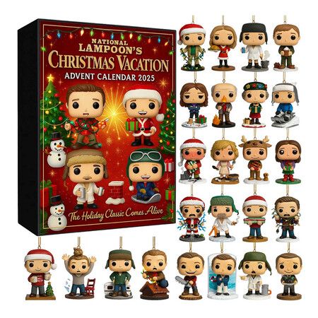Christmas Vacation Advent Calendar 2025, 24 Days Holiday Countdown Set with Christmas Vacation-Themed Surprises Holiday Gift for Fans and Collectors