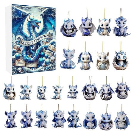 2025 Advent Countdown Calendar Dragon, Christmas Vacation Advent Calendar Pendant, Funny Dragon Baby Advent Calendar, Xmas Ornaments Pendant