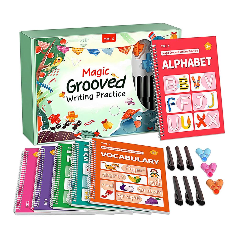 Magic Grooved Writing Practice Books, Reusable Handwriting Practice Books, Groove Workbooks, Handwriting Practice for Kids 3 and Up